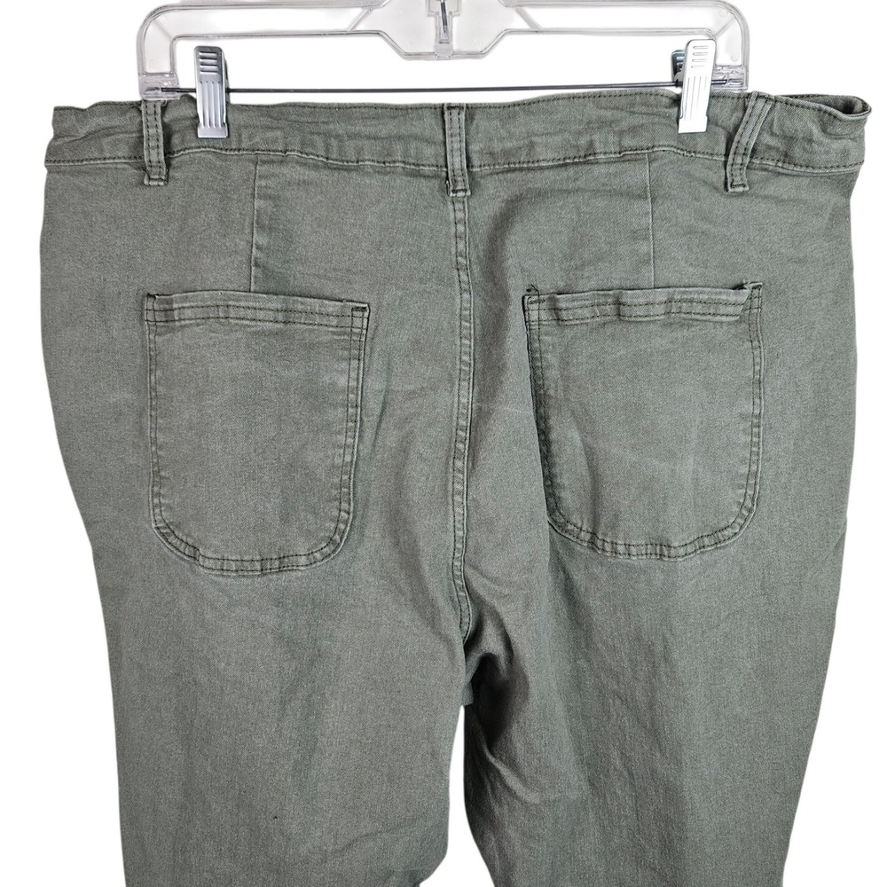 Shein Curve Plus Size 5X US 22‎ Olive Green Denim Jeans Womens Pants - Picture 5 of 9